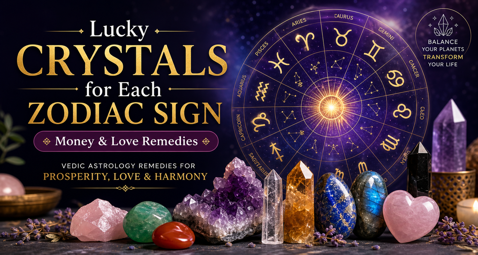 Lucky Crystals for Each Zodiac Sign Money & Love Remedies as Per Vedic Jyotish