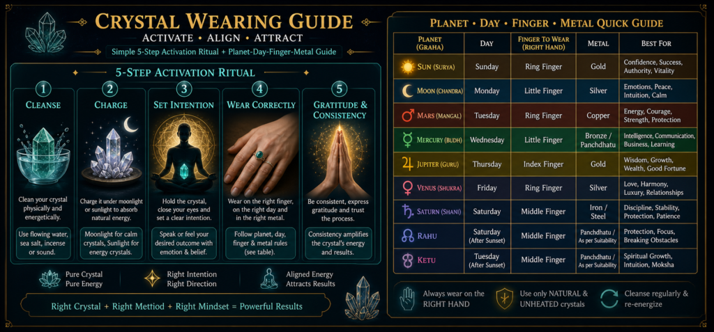 crystal guide for waering and activation planet wise