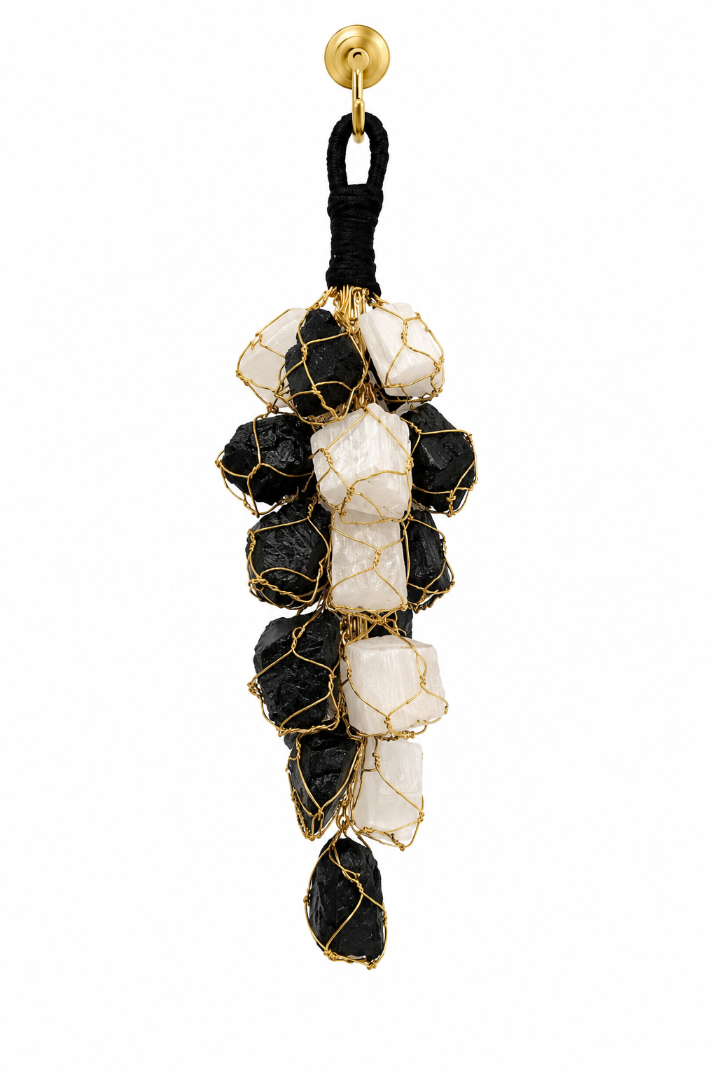 Black Tourmaline & Selenite Protection Hanger