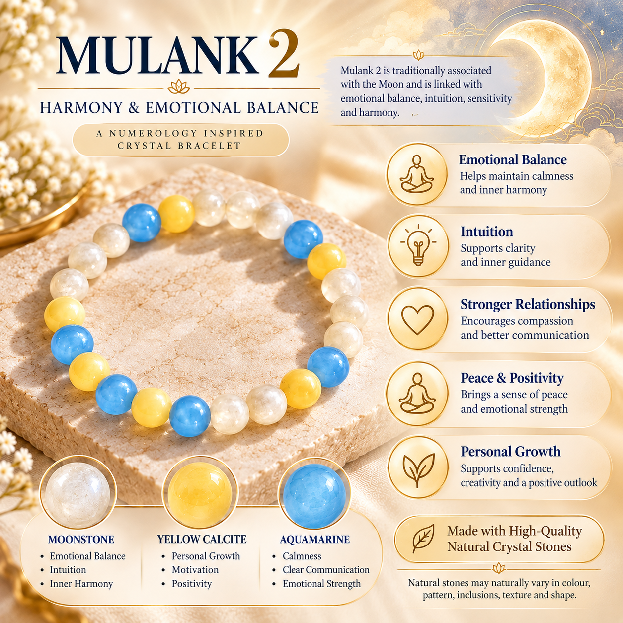 Mulank 2 crystal bracelet for men and women