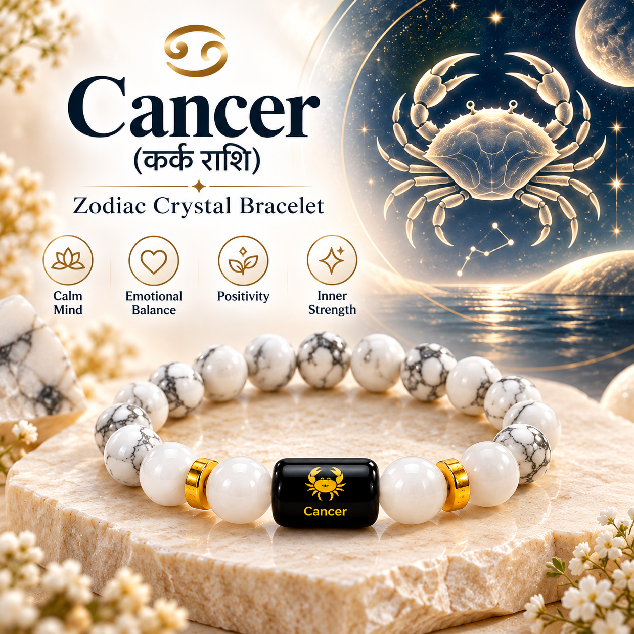 Cancer Zodiac Crystal Bracelet with certificate
