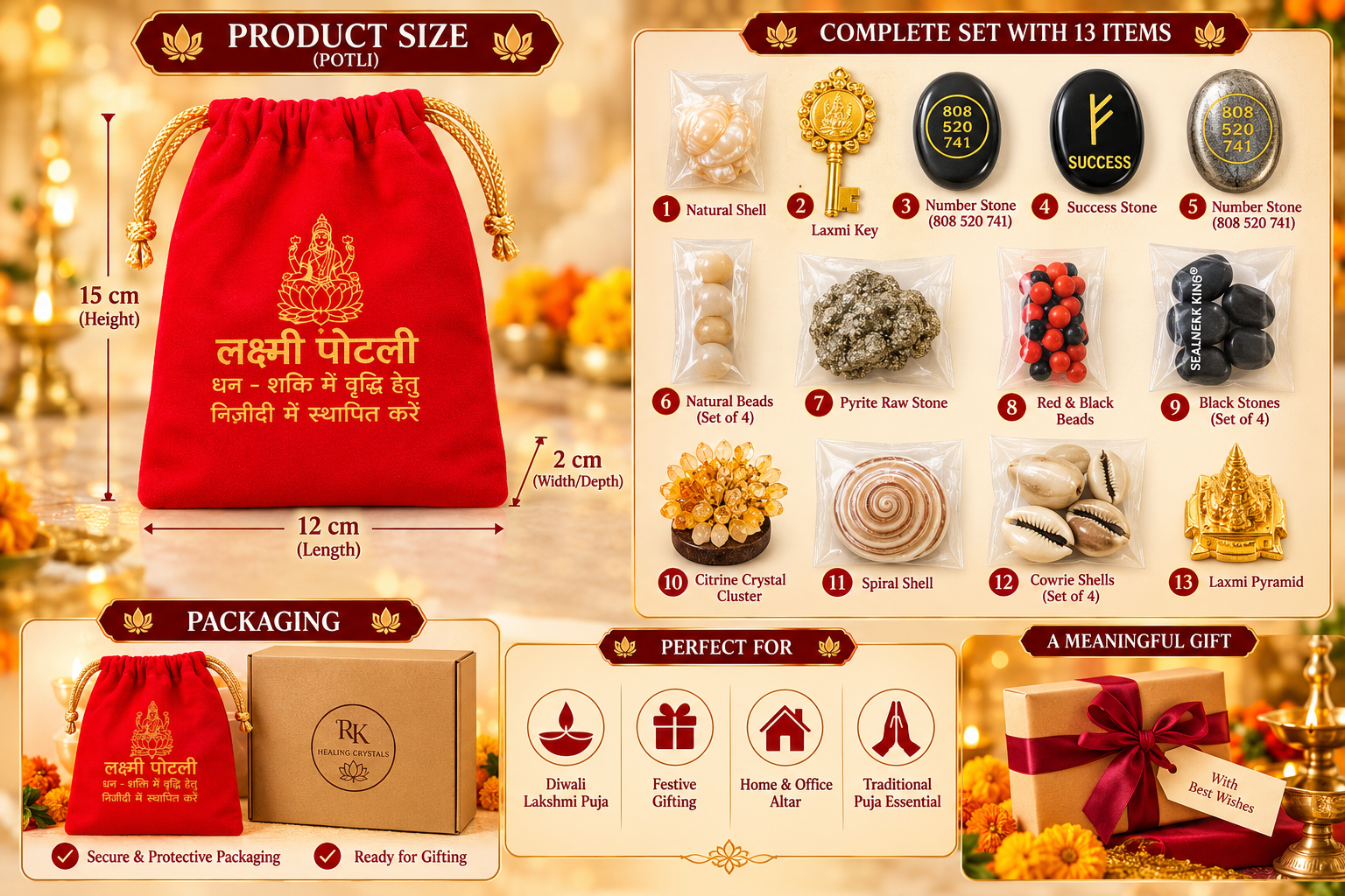 Dhan Lakshmi Potli, Lakshmi Puja items, prosperity potli