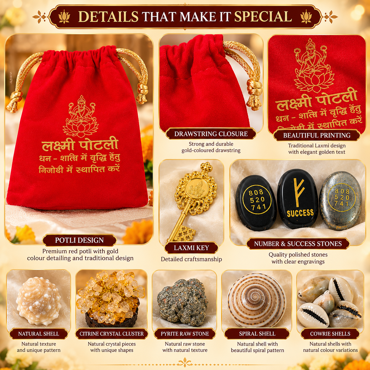 Dhan Lakshmi Potli, Lakshmi Puja items, prosperity potli