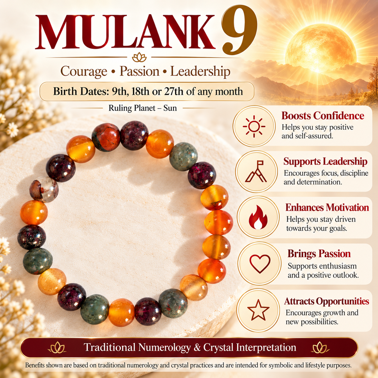 Mulank 9 Crystal Bracelet