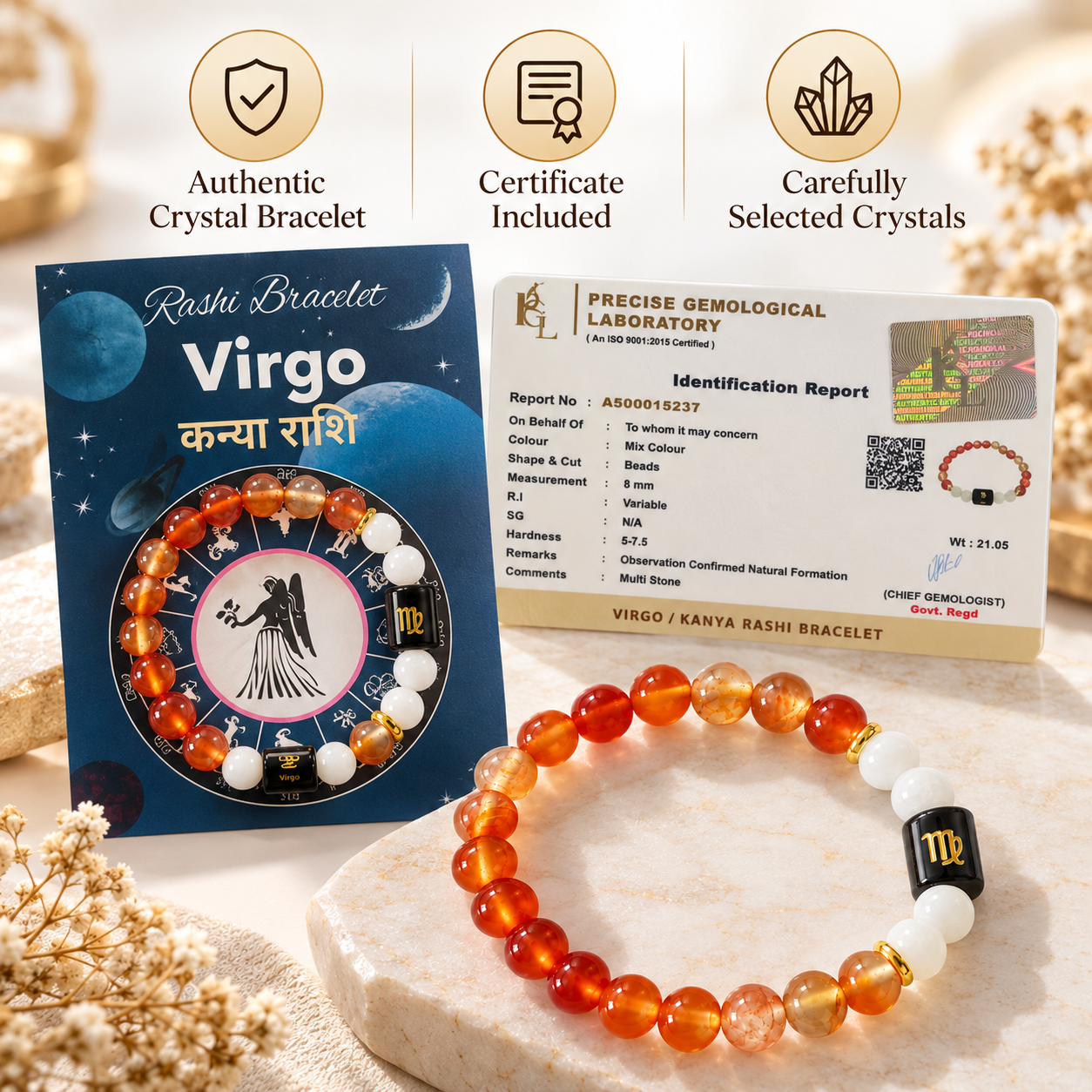 Virgo Zodiac Bracelet Certificate