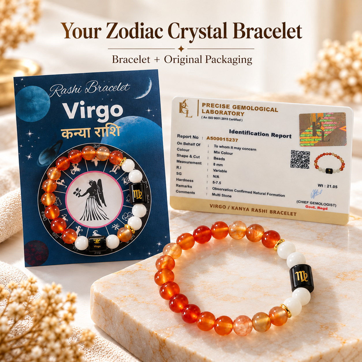 Virgo Zodiac Bracelet Certificate