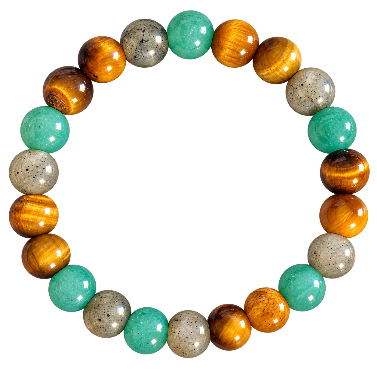 Mulank 7 crystal bracelet with Cat's Eye Green Aventurine and Labradorite